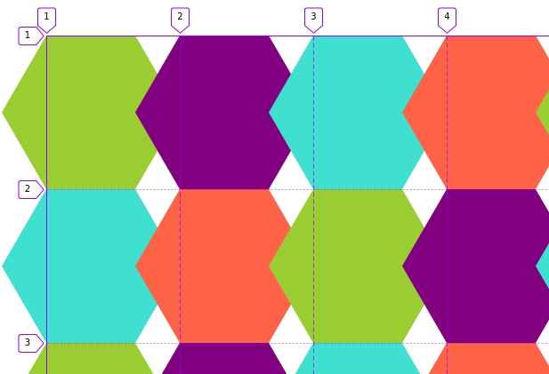 Hexagons placed with CSS grid