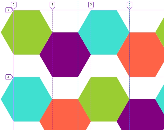 Hexagons placed with CSS Grid