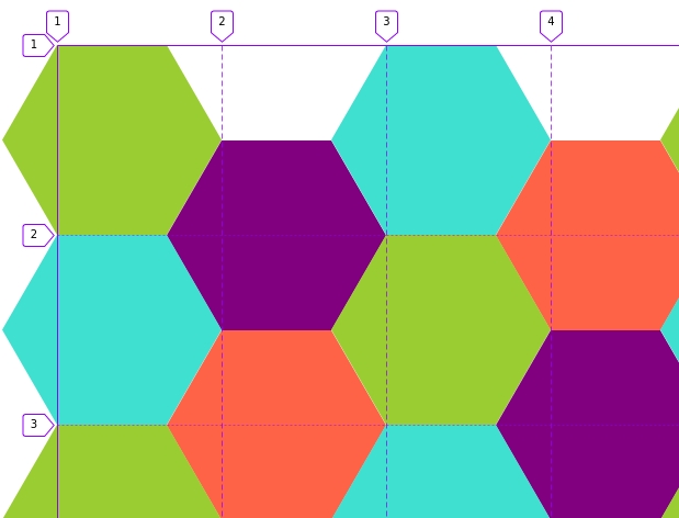 Honeycomb pattern created with CSS Grid