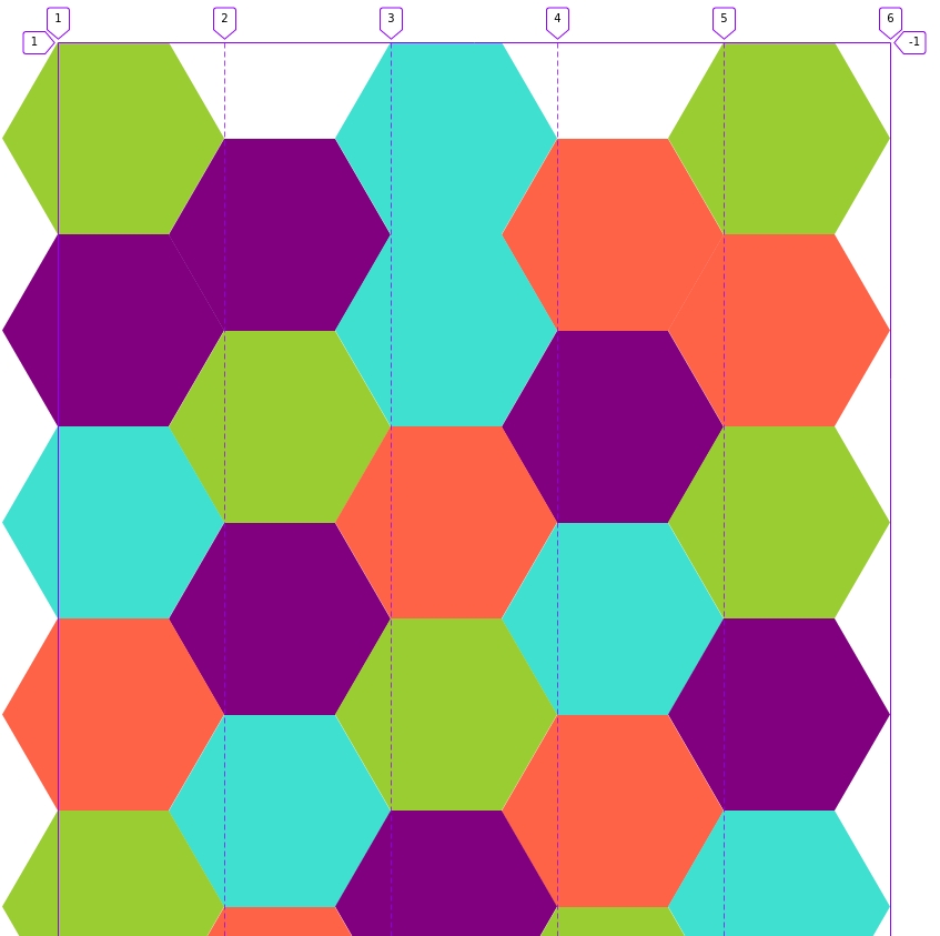 Masonry layout used to create honeycomb pattern