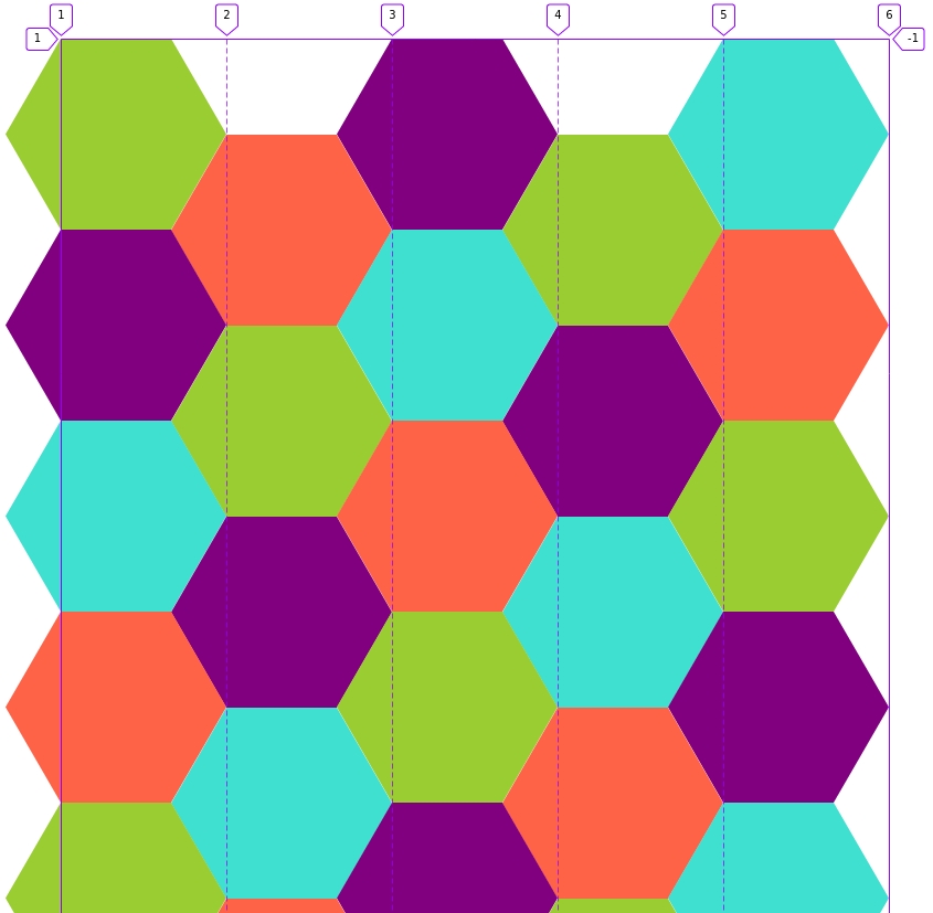 Honeycomb pattern created with masonry layout